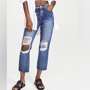 L'AGENCE “Adele” High Rise Crop Stove Pipe Jeans